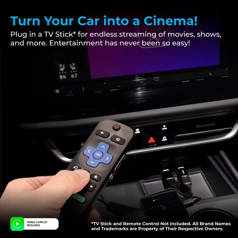AutoSky CarPlay TV Adapter - Convert Any Wired CarPlay to Wireless CarPlay - Plug in a TV Stick to Stream Netflix, YouTube, and More Right from Your car’s infotainment Screen - Image 2